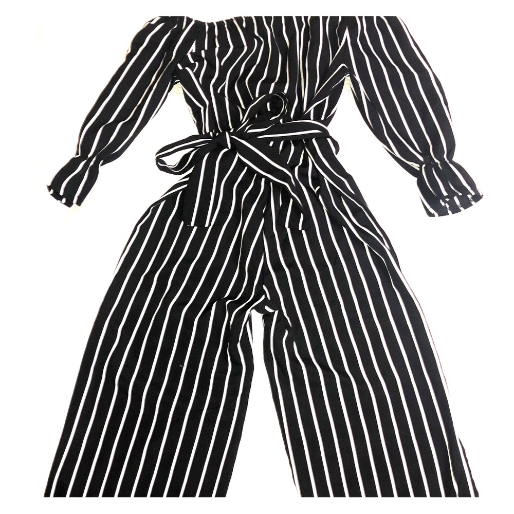 Adorable off shoulder CS one piece bell bottoms